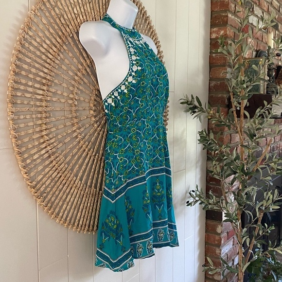 Halter dress Arnhem Halter mini drifter sun dress blue greens New size small - Picture 3 of 9